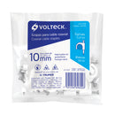 Grapa para Cable Redondo Blanca de 10 mm Volteck Bolsa con 20 Piezas