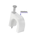 Grapa para Cable Redondo Blanca de 10 mm Volteck Bolsa con 20 Piezas