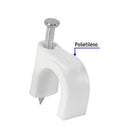 Grapa para Cable Redondo Blanca de 12 mm Volteck Bolsa con 20 Piezas