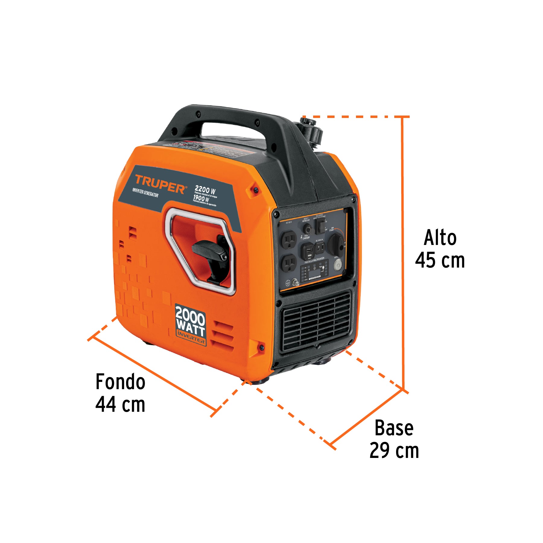 Generador Inverter Silencioso 2.2 kW Encendido Electronico Truper