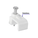 Grapa para Cable Plano Blanca de  6 mm Volteck Bolsa con 20 Piezas