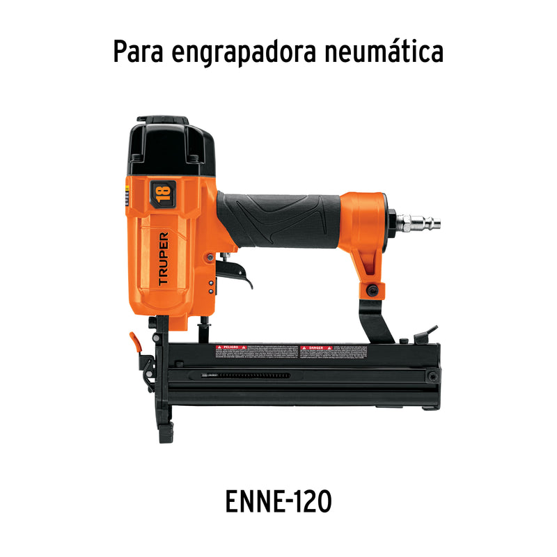 Grapas Engrapadora Neumatica Calibre 18 Caja con 5,000 Truper 1/2" (13 mm)