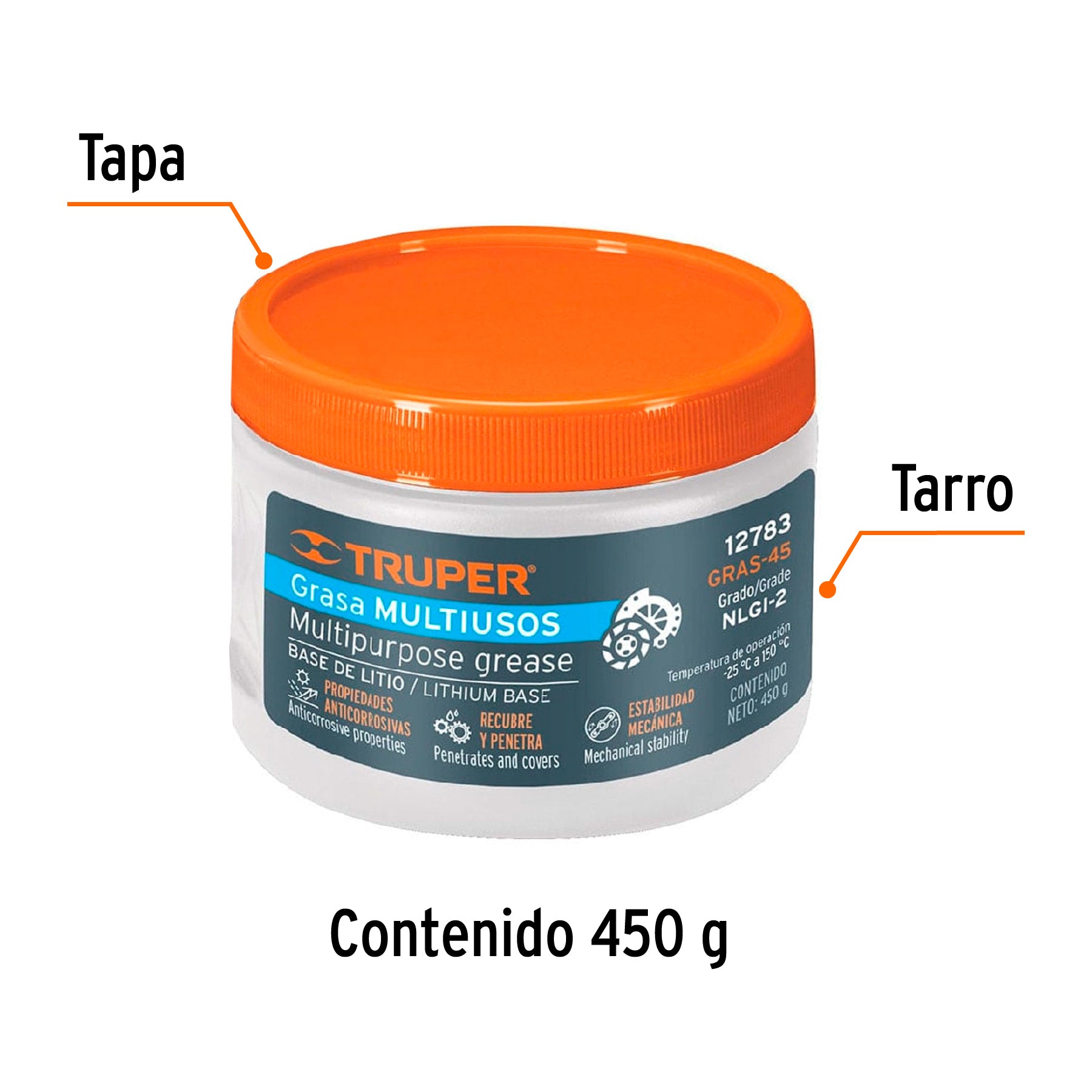 Grasa Lubricante Multiusos 450 gms Truper