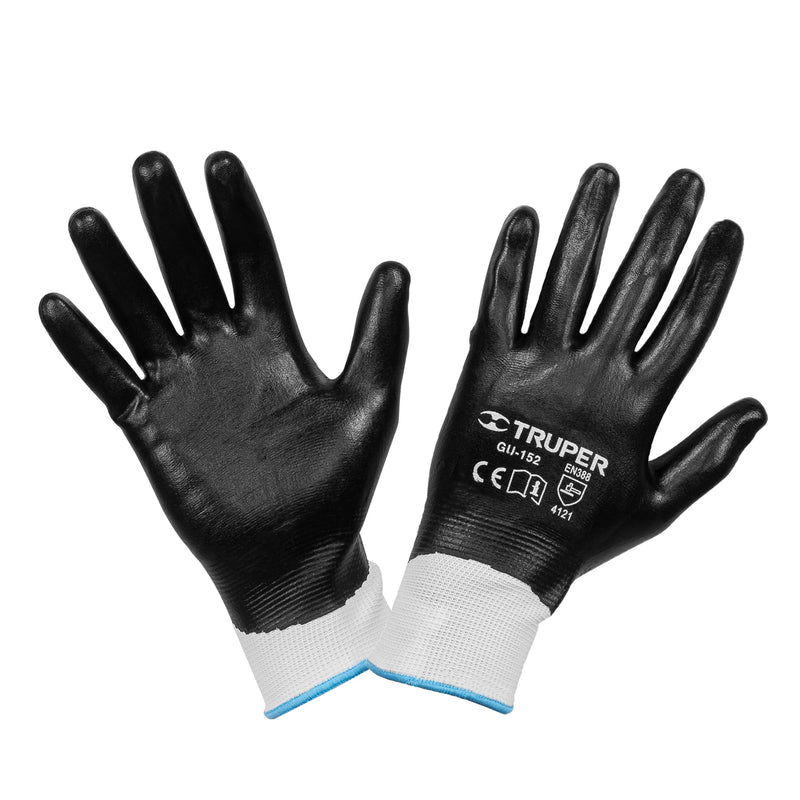 Guantes de Poliester con Recubrimiento de Nitrilo Truper Talla Mediana