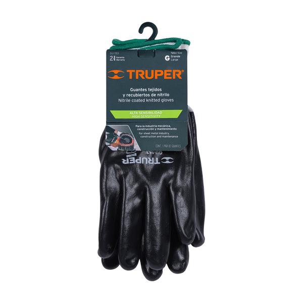 Guantes de Poliester con Recubrimiento de Nitrilo Truper Talla Grande