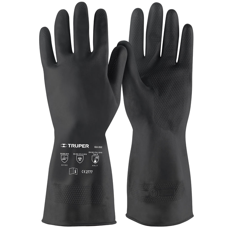 Guantes de Latex Uso Industrial Corto Truper Talla Mediana