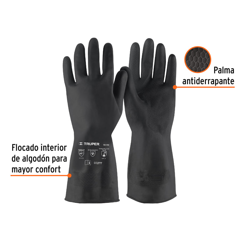 Guantes de Latex Uso Industrial Corto Truper Talla Mediana