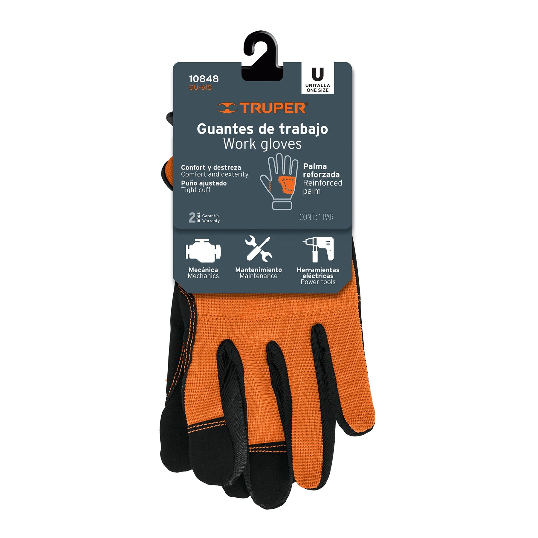 Guantes para Mecanico Palma Reforzada Unitalla Truper