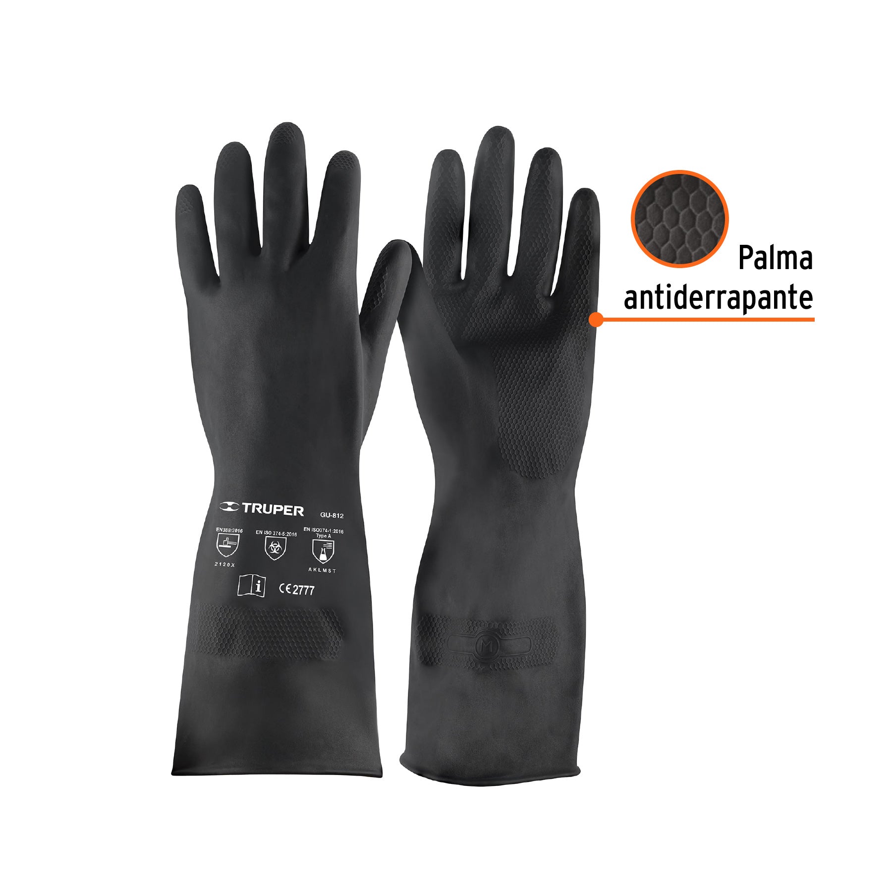 Guantes de Neopreno para Manejo de Químicos TRUPER Talla Mediana