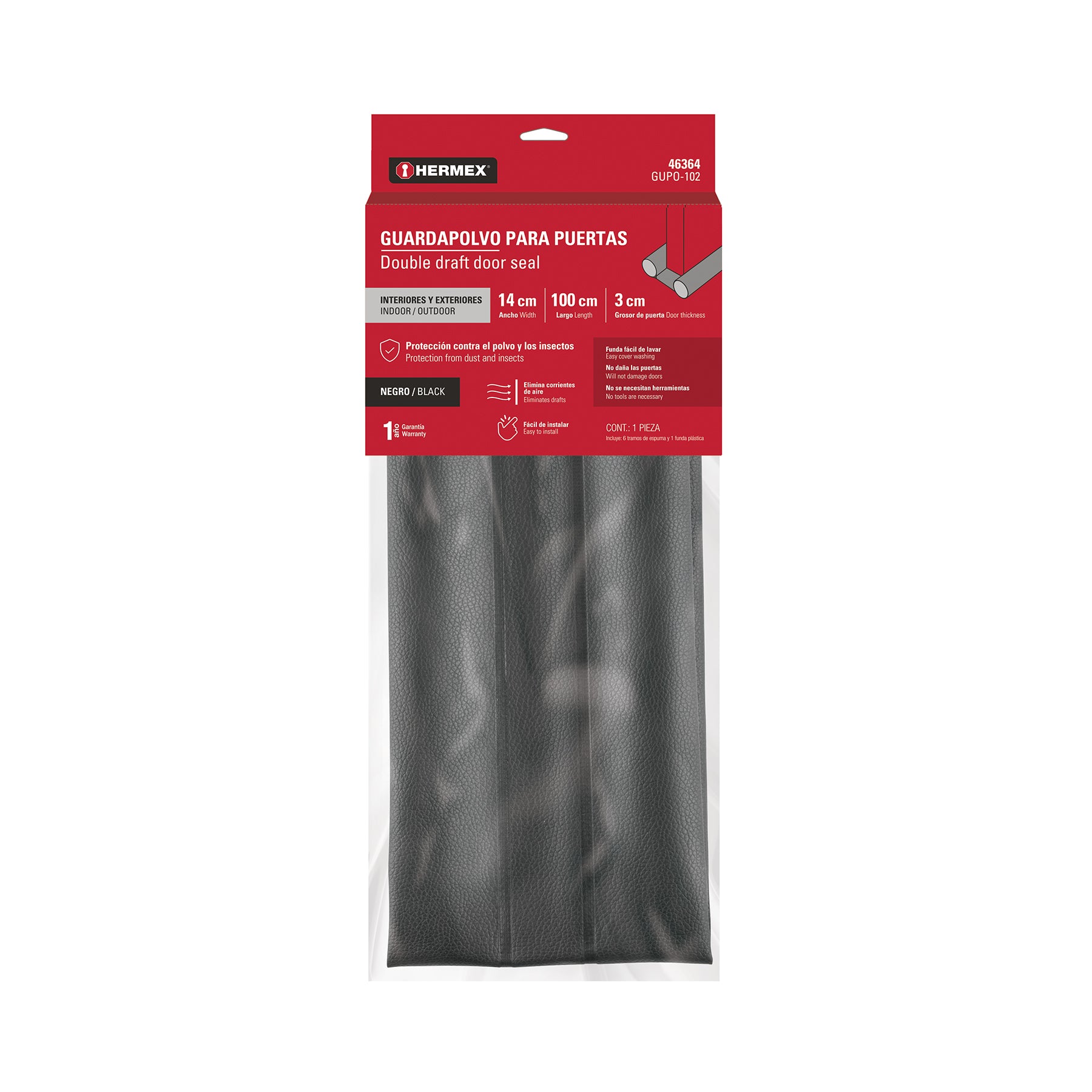 Guardapolvo con Funda 95 cm Negro HERMEX