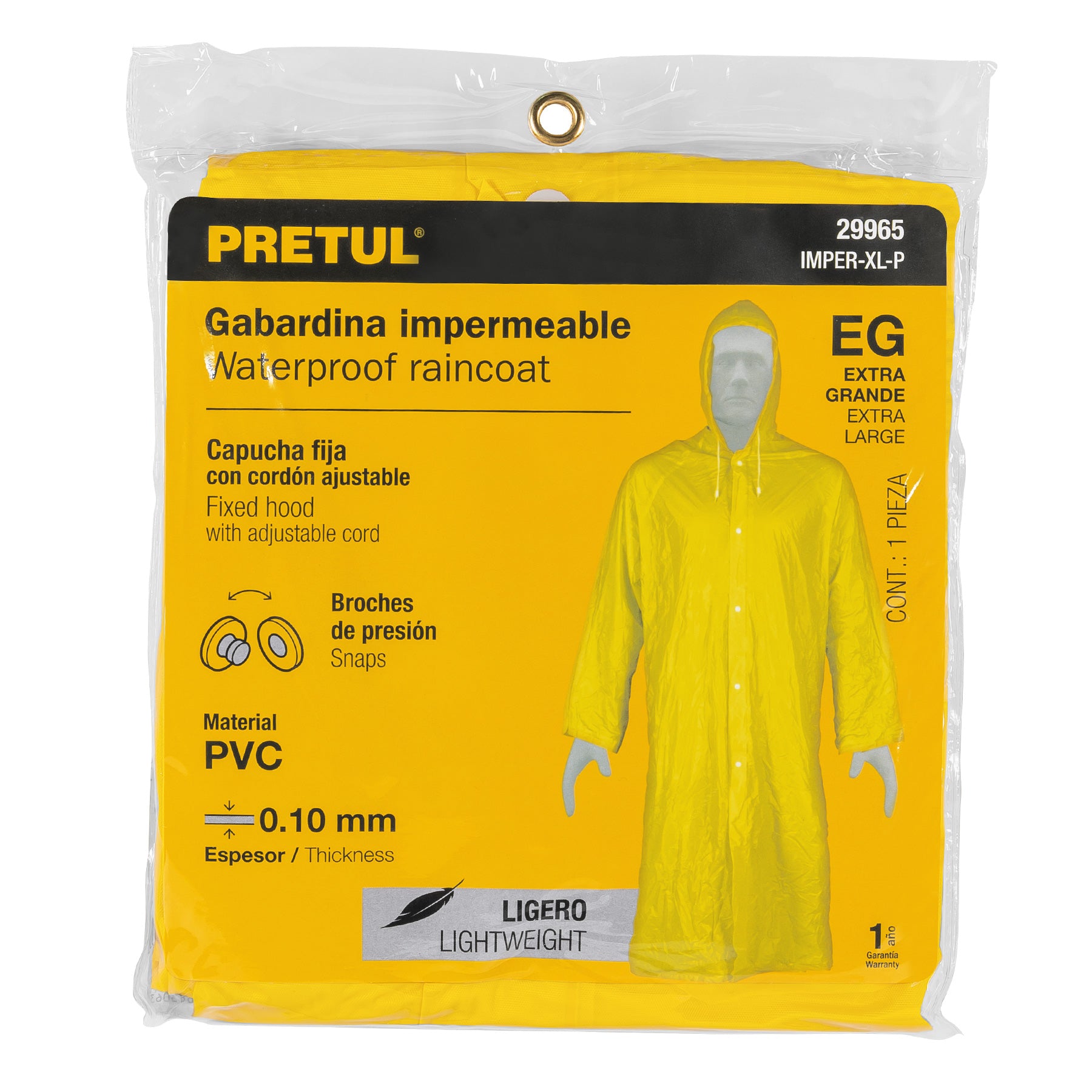 Gabardina Impermeable Ligera Pretul Talla Extra Grande