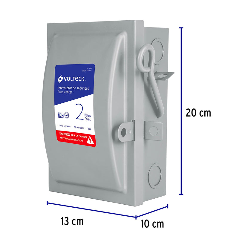 Interruptor de Seguridad 2 Polos  30 Amperes 250 V Volteck