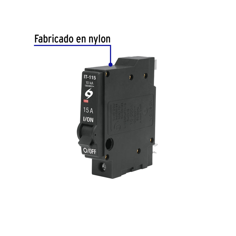 Interruptor Termomagnetico Volteck 1 Polo 15 Amperes