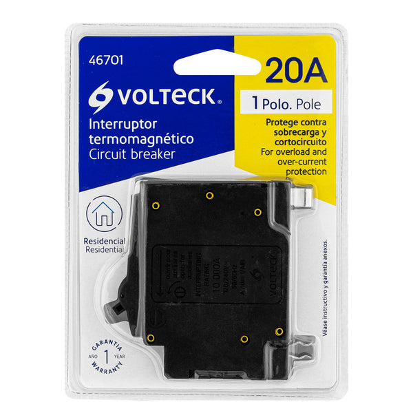 Interruptor Termomagnetico Volteck 1 Polo 20 Amperes