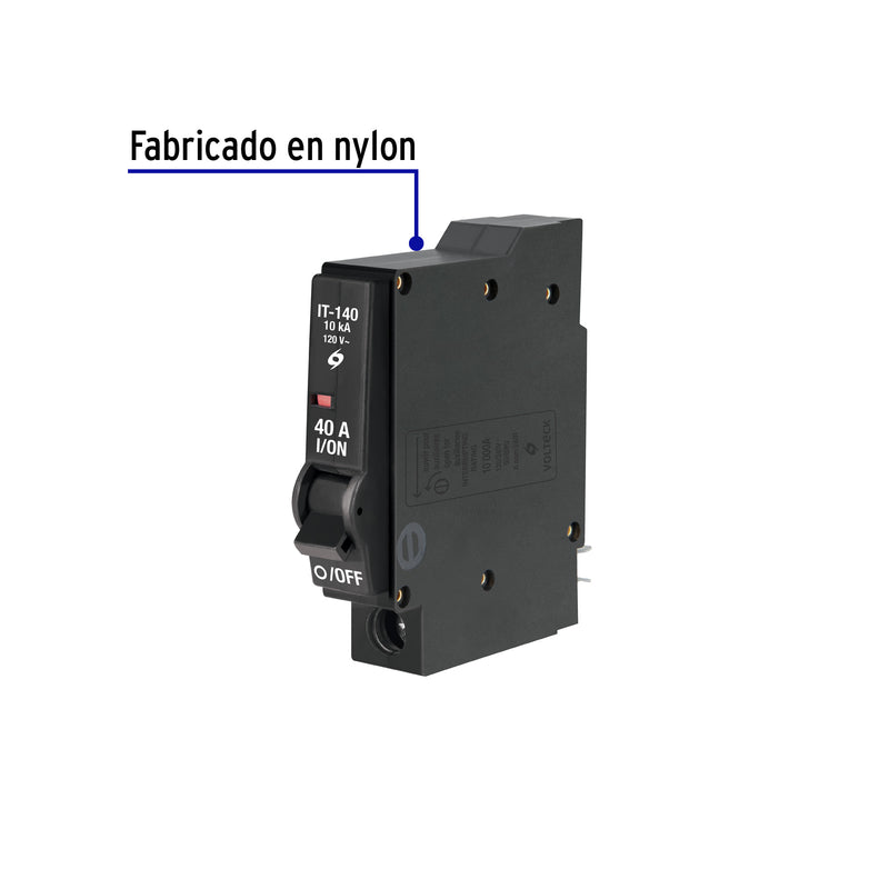 Interruptor Termomagnetico Volteck 1 Polo 40 Amperes