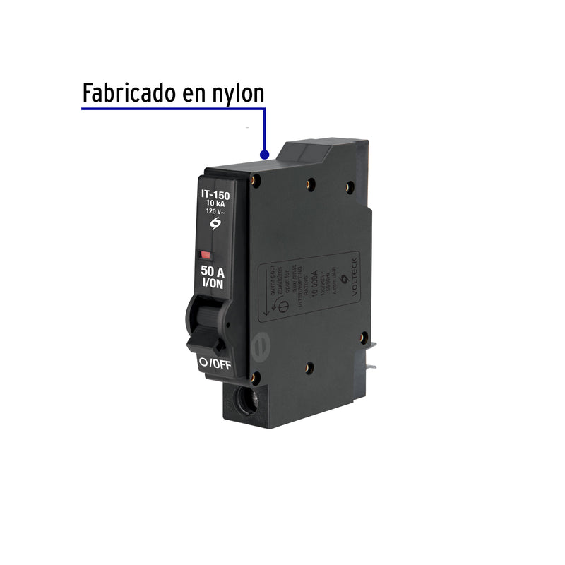 Interruptor Termomagnetico Volteck 1 Polo 50 Amperes