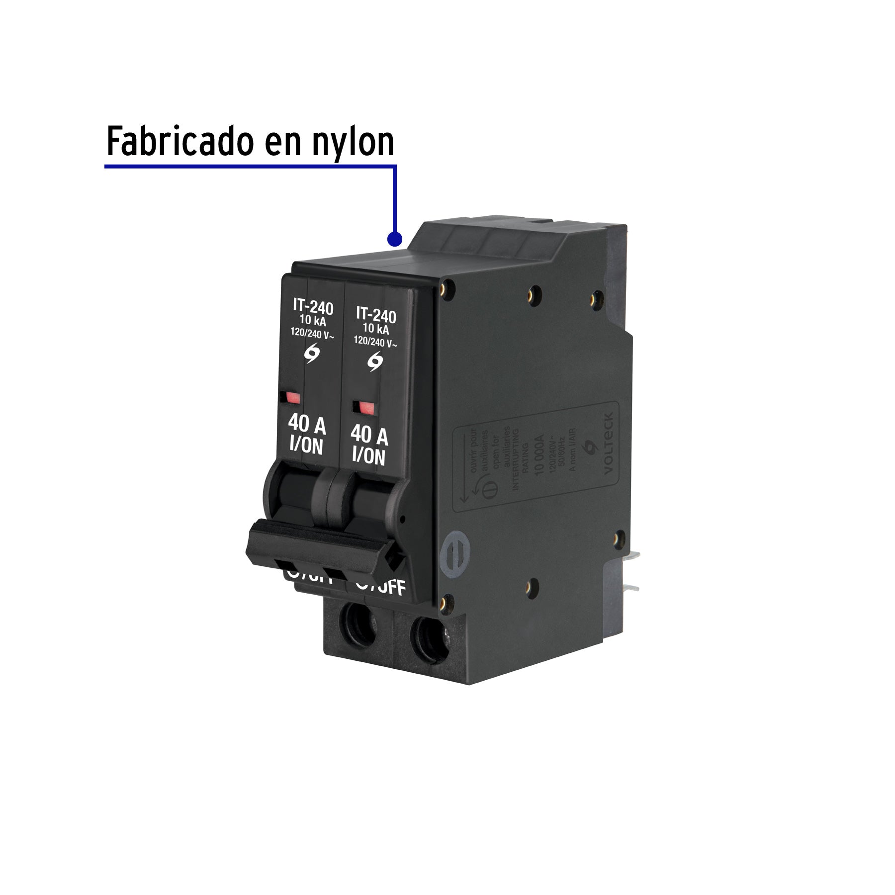 Interruptor Termomagnetico Volteck 2 Polo 40 Amperes