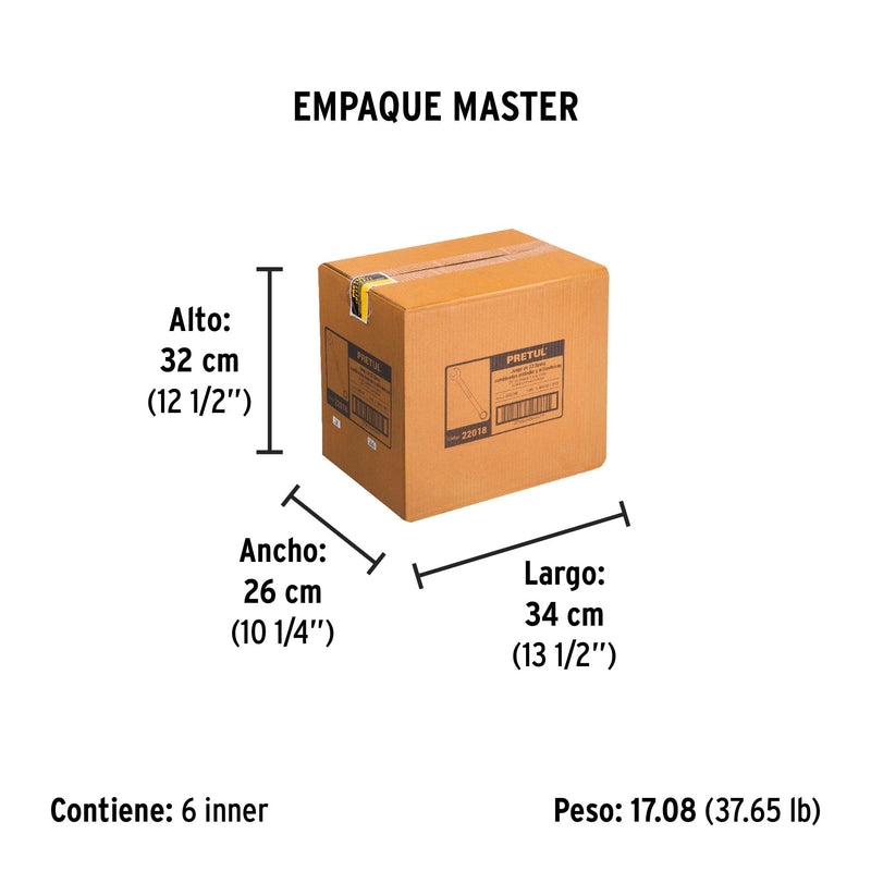 Juego de 22 Llaves Combinadas STD y MM PRETUL