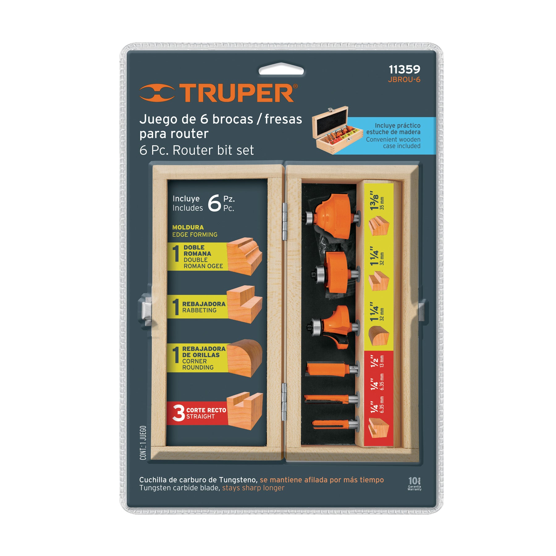 Juego de Brocas para Router 6 Piezas Truper