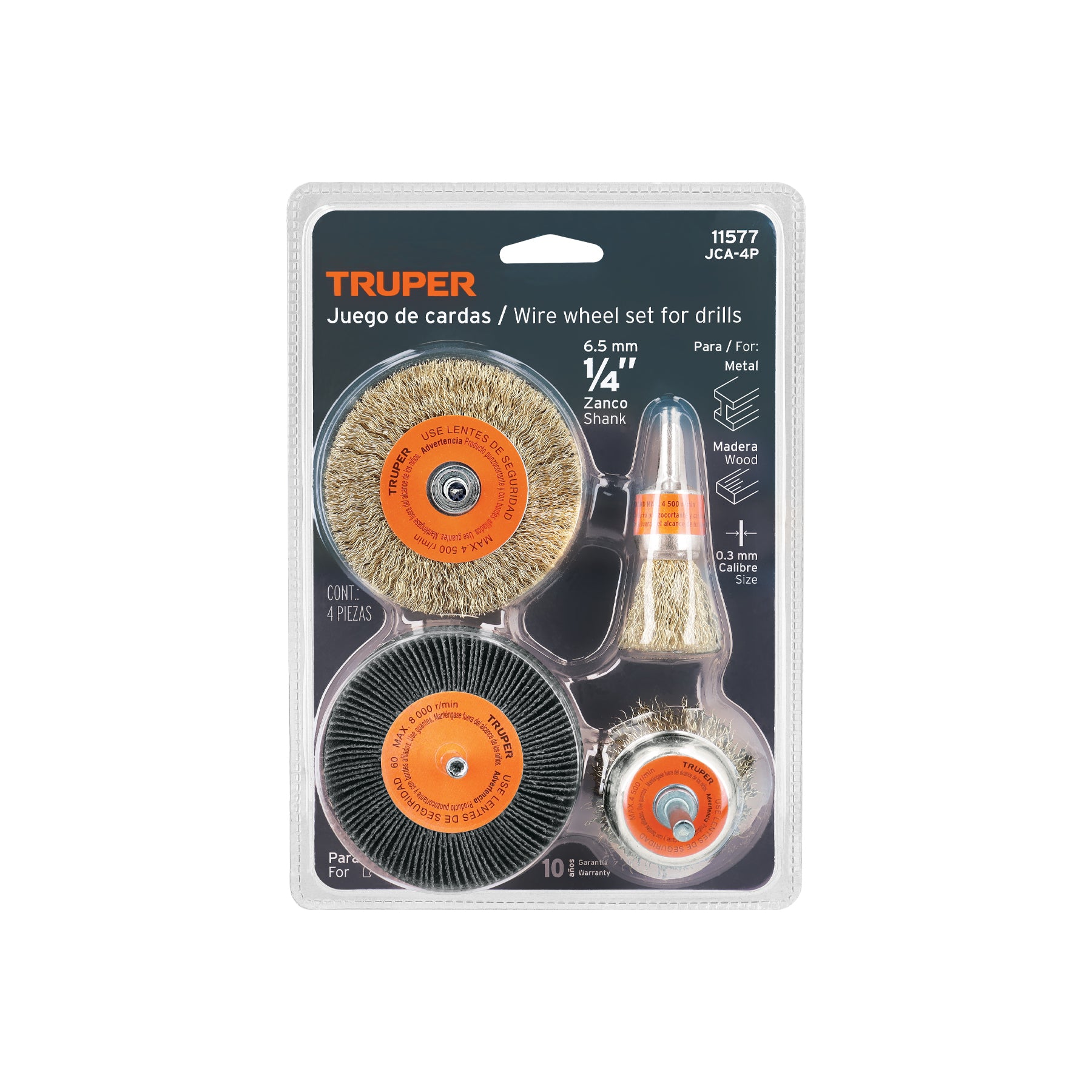 Juego de 4 Cardas para Taladro Truper