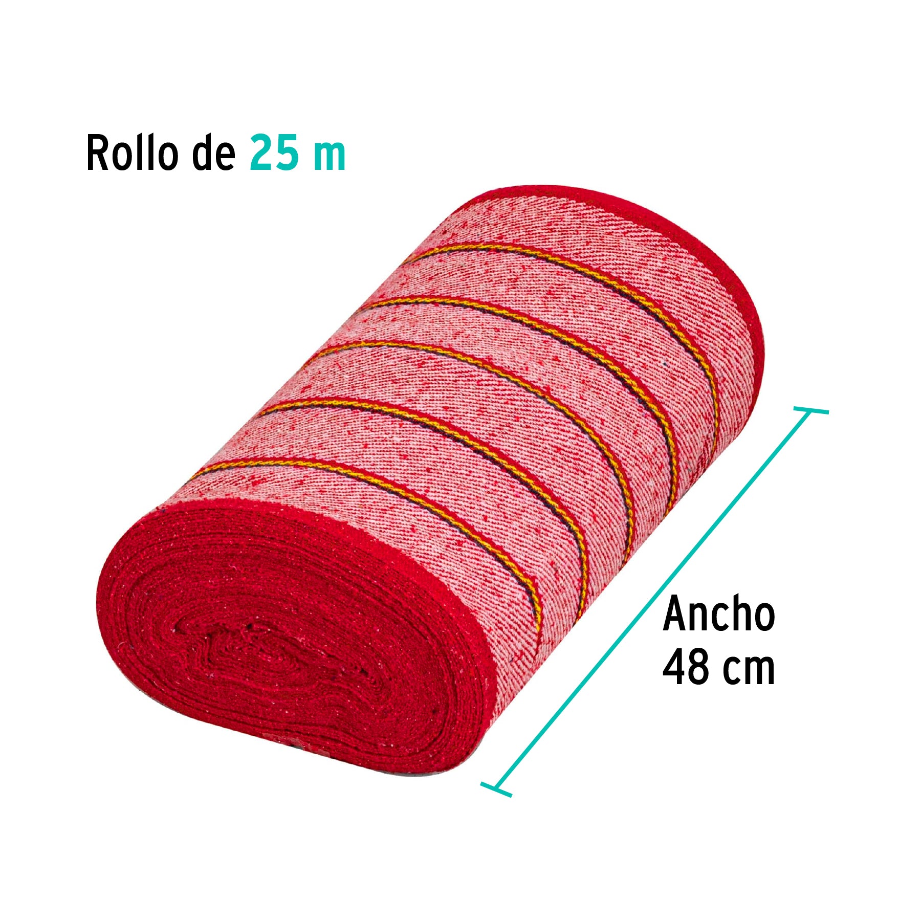 Jerga Sarga Gruesa Rollo de 25 mts Roja Klintek