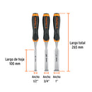 Juego de 3 Formones para Madera Mango Comfort Grip Truper