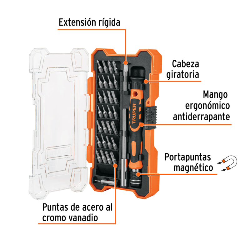 Desarmador de Joyero 30 Puntas y Extension Truper