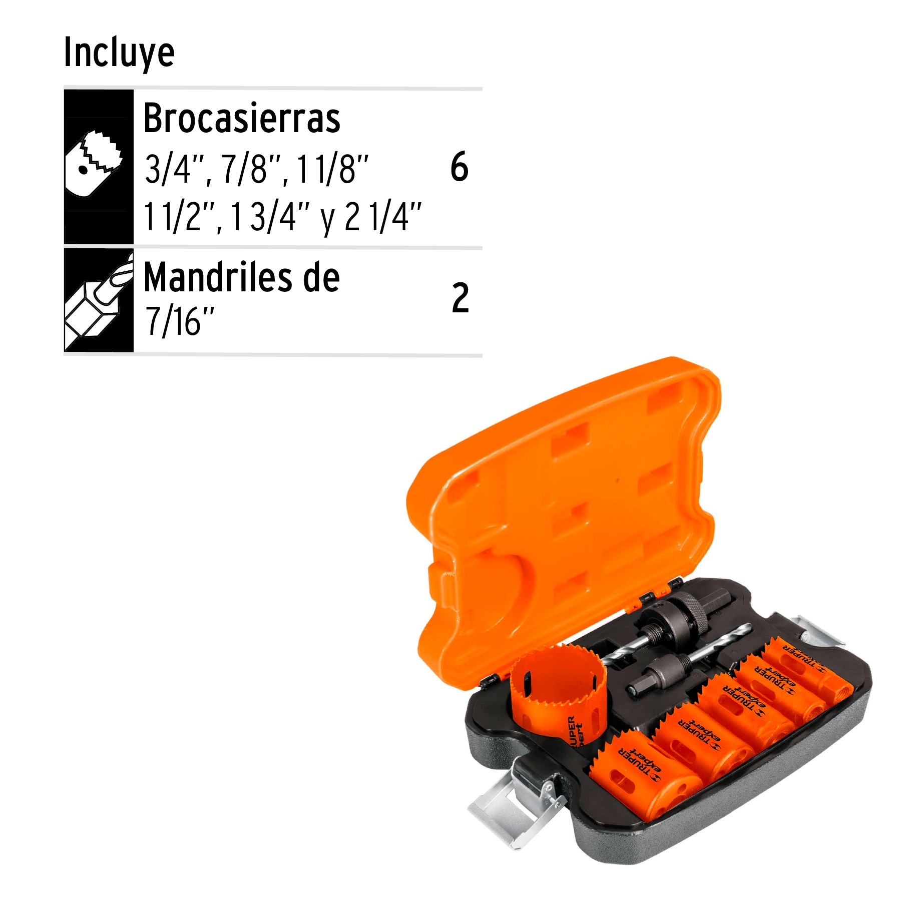 Juego Brocasierras Bimetalicas  8 Piezas Truper