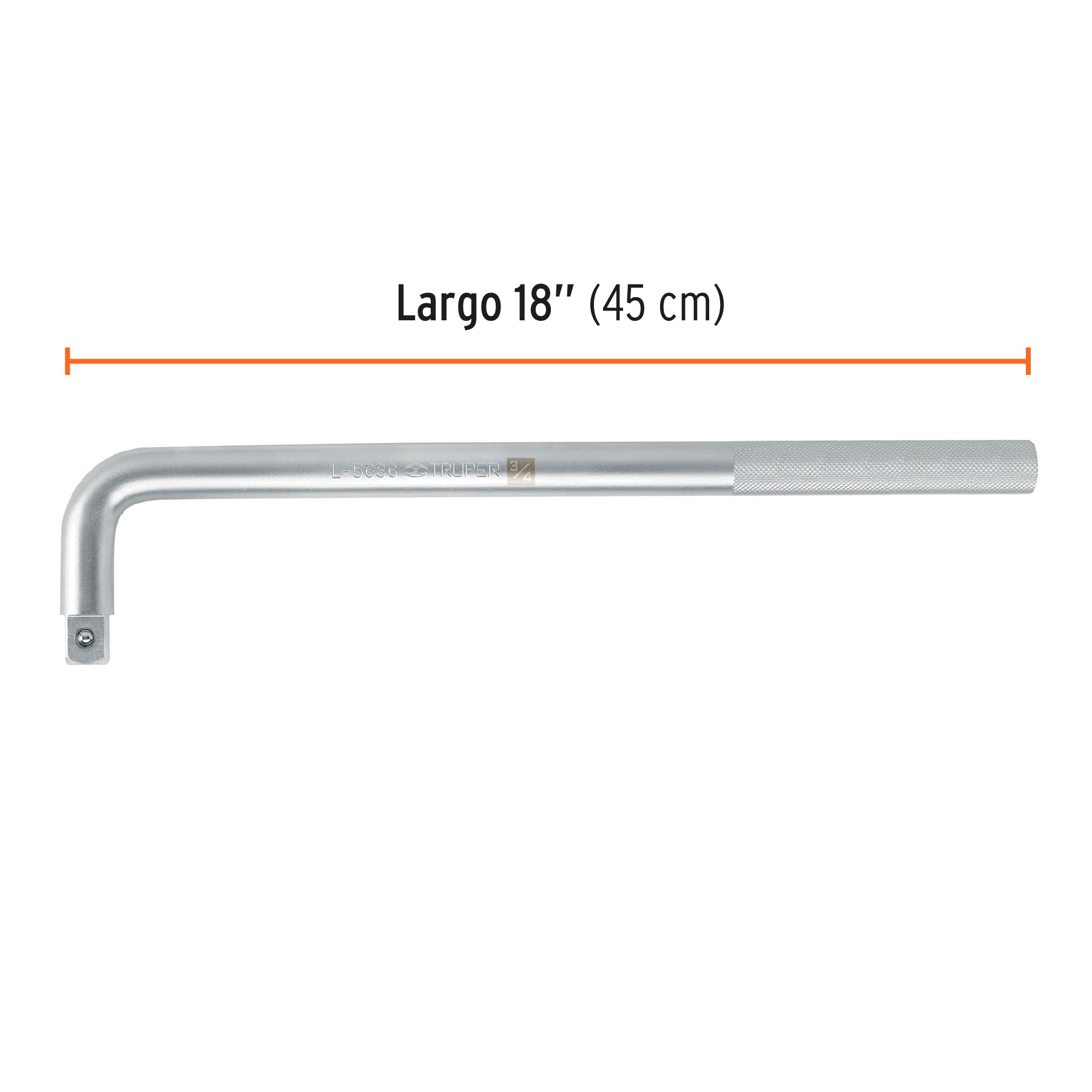 Mango en "L" Cuadro 3/4" Largo 18" Truper