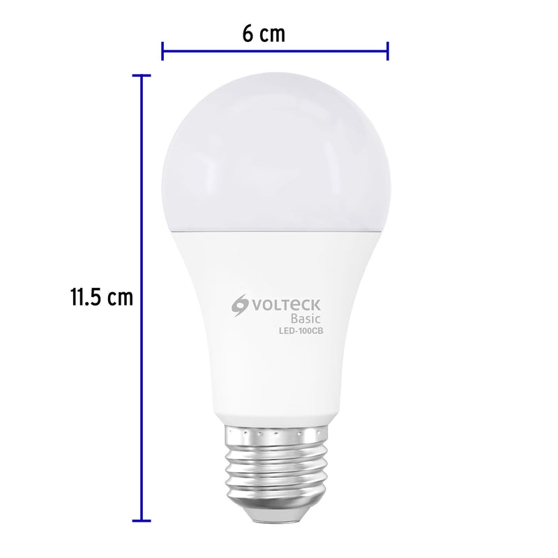 Foco LED Tipo Bulbo 14 Watts A19 E27 Volteck Basic Luz Calida