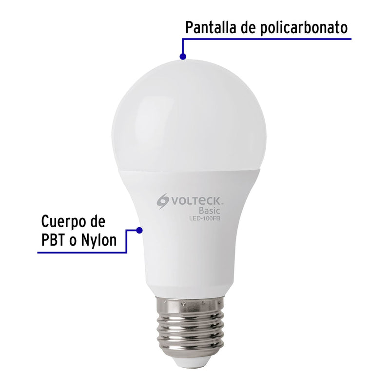 Foco LED Tipo Bulbo 14 Watts A19 E27 Volteck Basic Luz Blanca