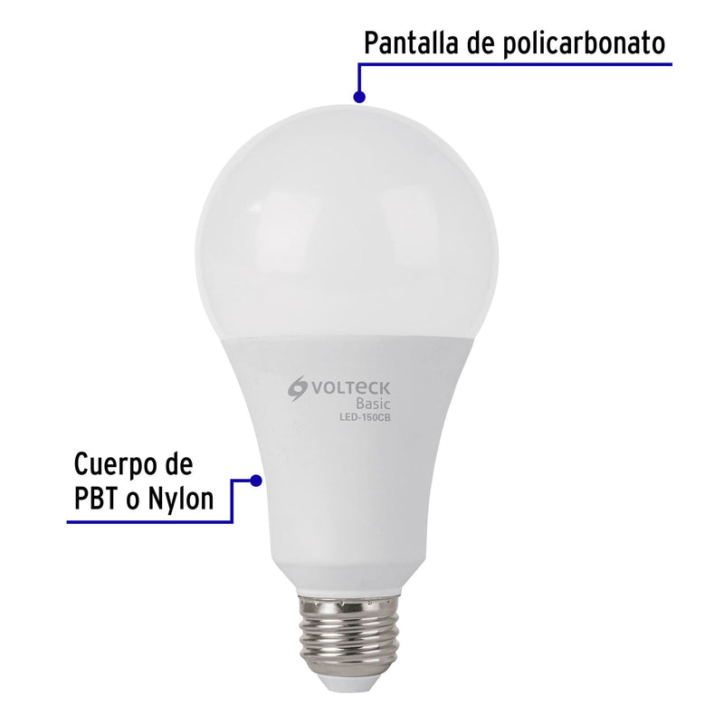 Foco LED Tipo Bulbo 18 Watts A25 E27 Volteck Basic Luz Calida