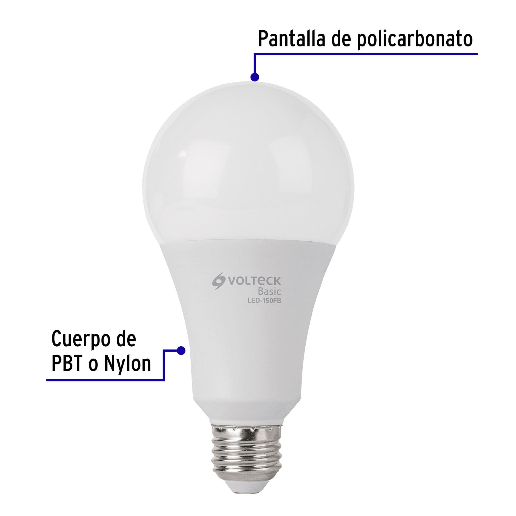 Foco LED Tipo Bulbo 18 Watts A25 E27 Volteck Basic Luz Blanca