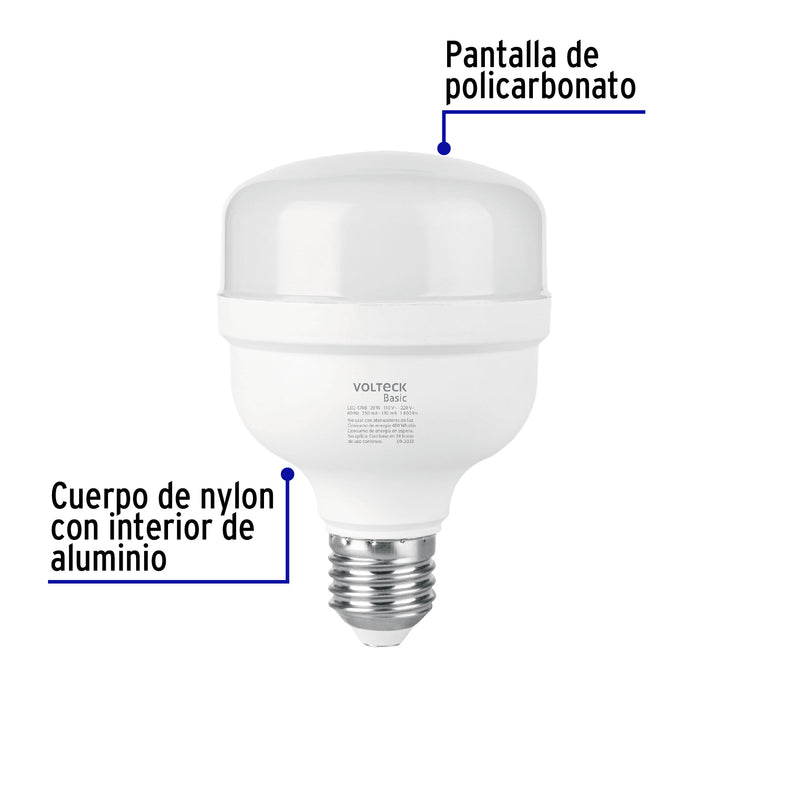 Foco LED Alta Potencia Luz Blanca Volteck Basic 20 Watts