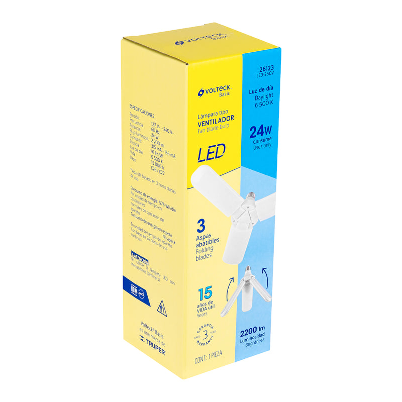 Foco LED Tipo Ventilador Luz Blanca Volteck Basic 24 Watts