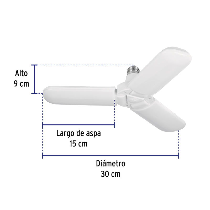 Foco LED Tipo Ventilador Luz Blanca Volteck Basic 24 Watts