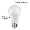 Paquete de 4 Focos LED Tipo Bulbo  9 Watts A19 E27 Luz Blanca Volteck