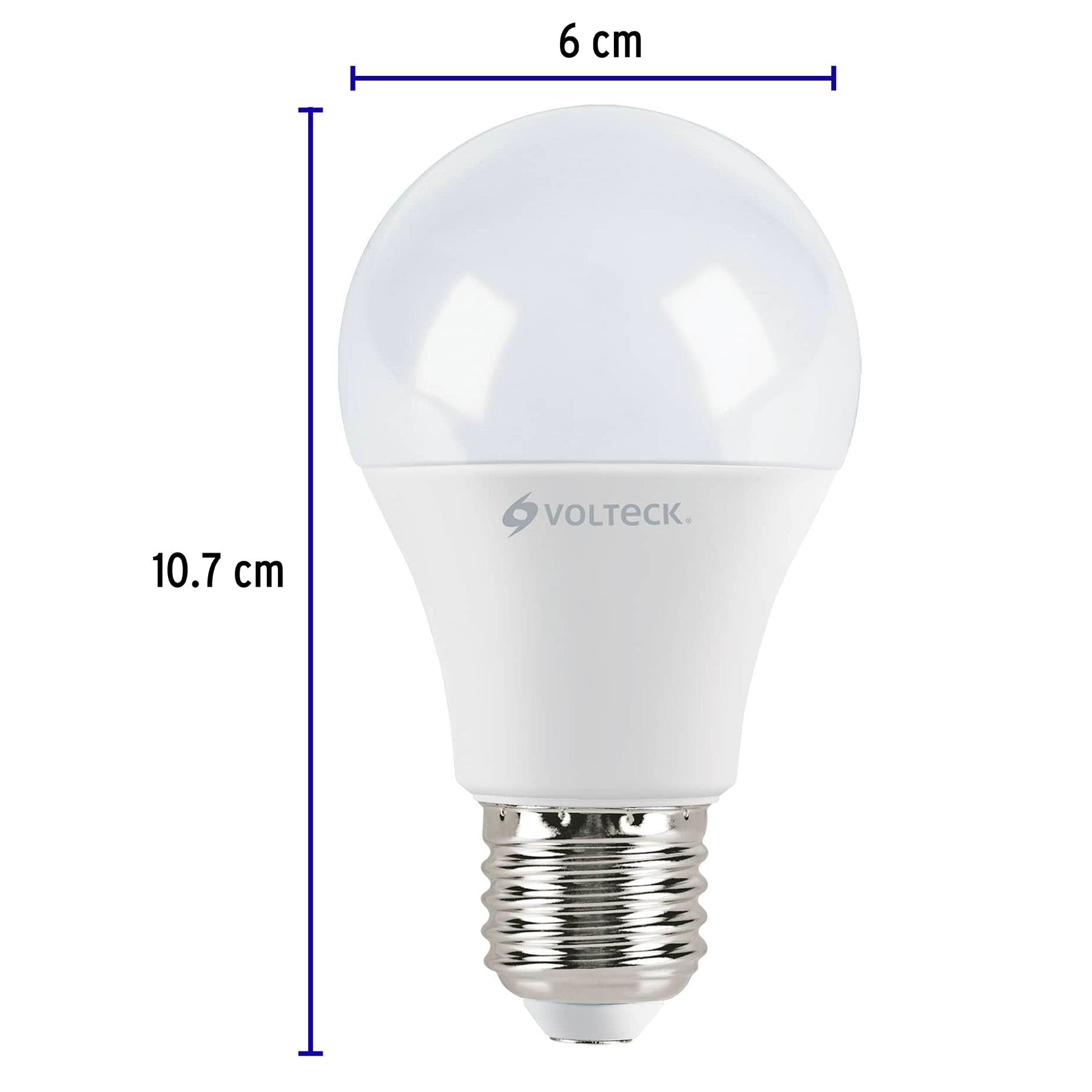 Paquete de 4 Focos LED Tipo Bulbo  9 Watts A19 E27 Luz Blanca Volteck
