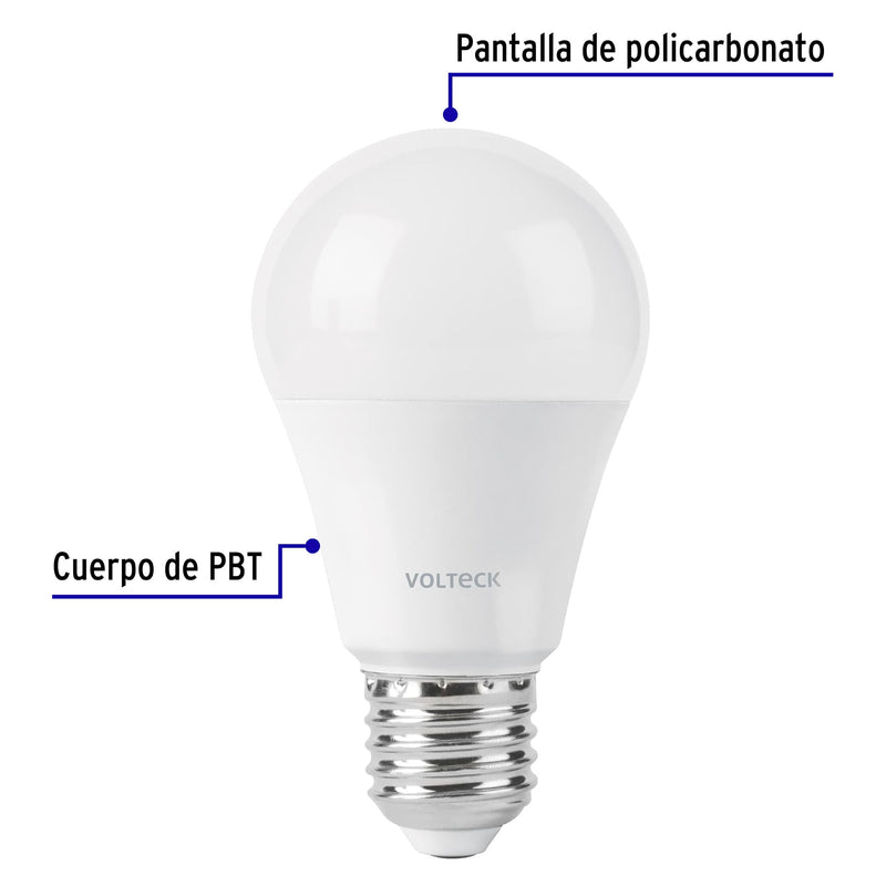 Foco LED Tipo Bulbo con Sensor de Movimiento 9 Watts A19 E27 Luz Blanca Volteck