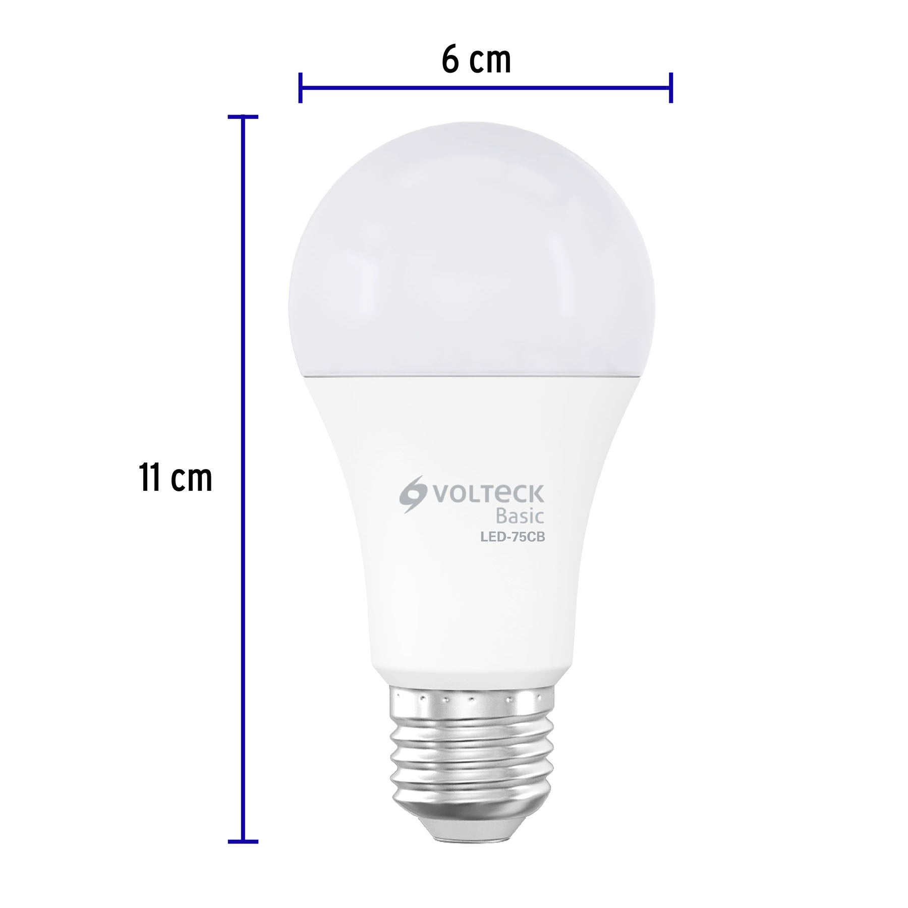 Foco LED Tipo Bulbo 10 Watts A19 E27 Volteck Basic Luz Calida