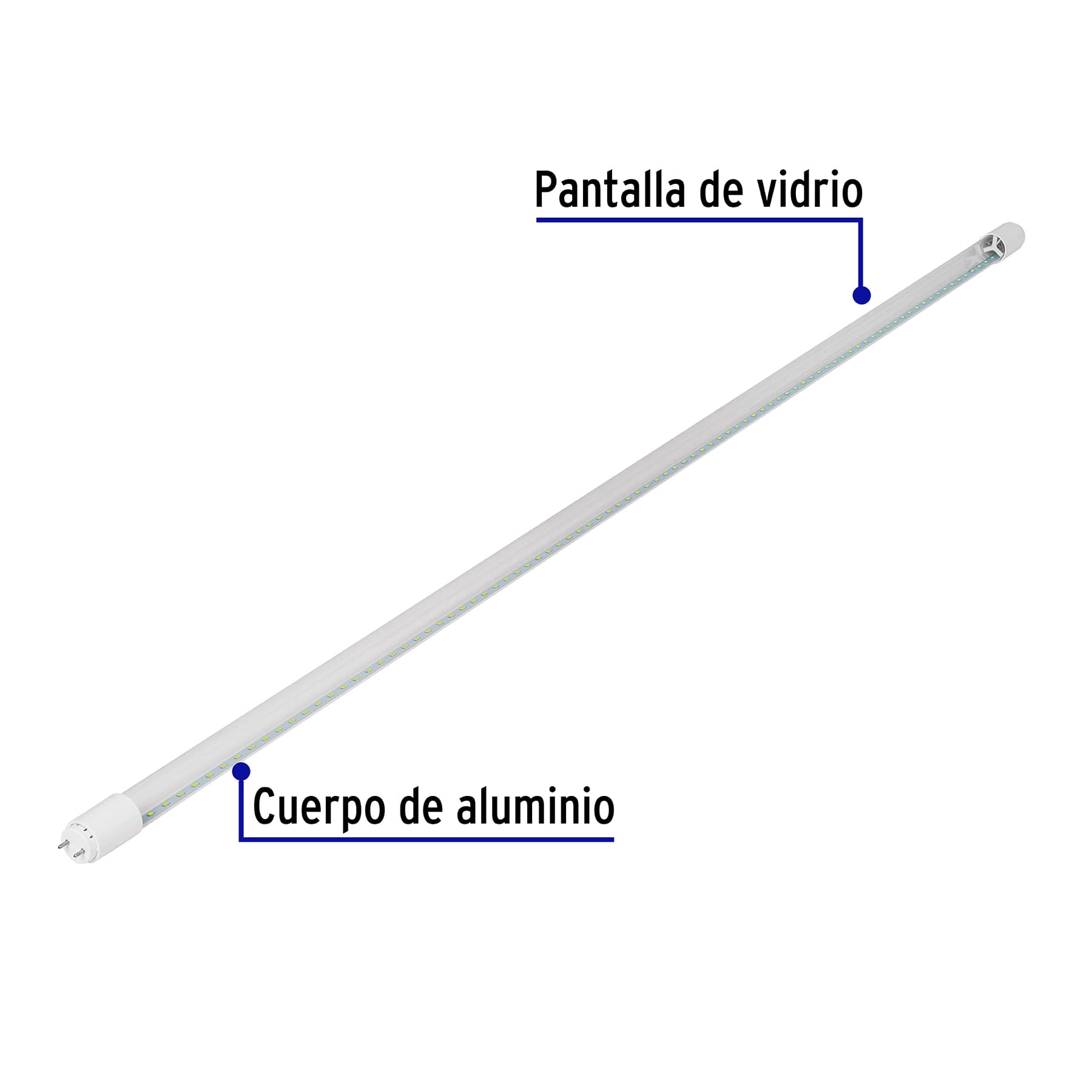 Tubo de LED Base G13 T8 18 Watts Largo 120 cm Volteck