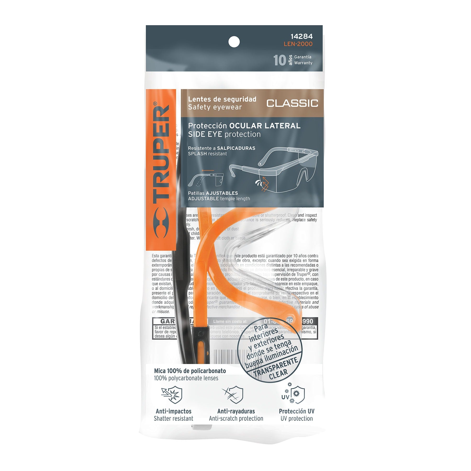 Lentes de Seguridad Ajustables Transparentes TRUPER Classic