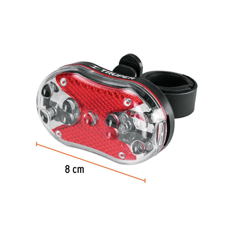 Linterna Trasera para Bicicleta 9 LEDs con 2 Pilas AAA Truper