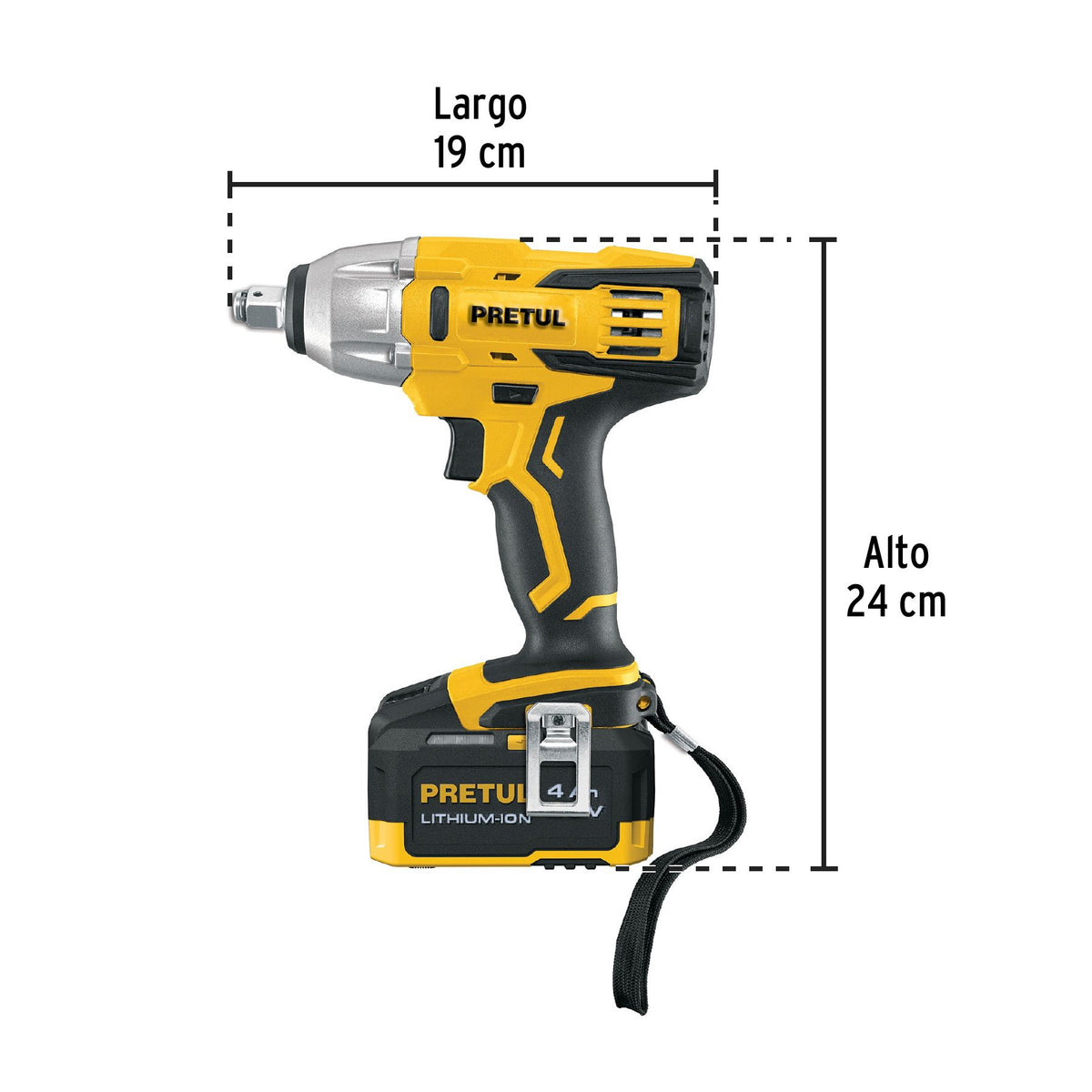 Llave de Impacto Inalambrica 20 Volts 1/2" con 1 Bateria Pretul