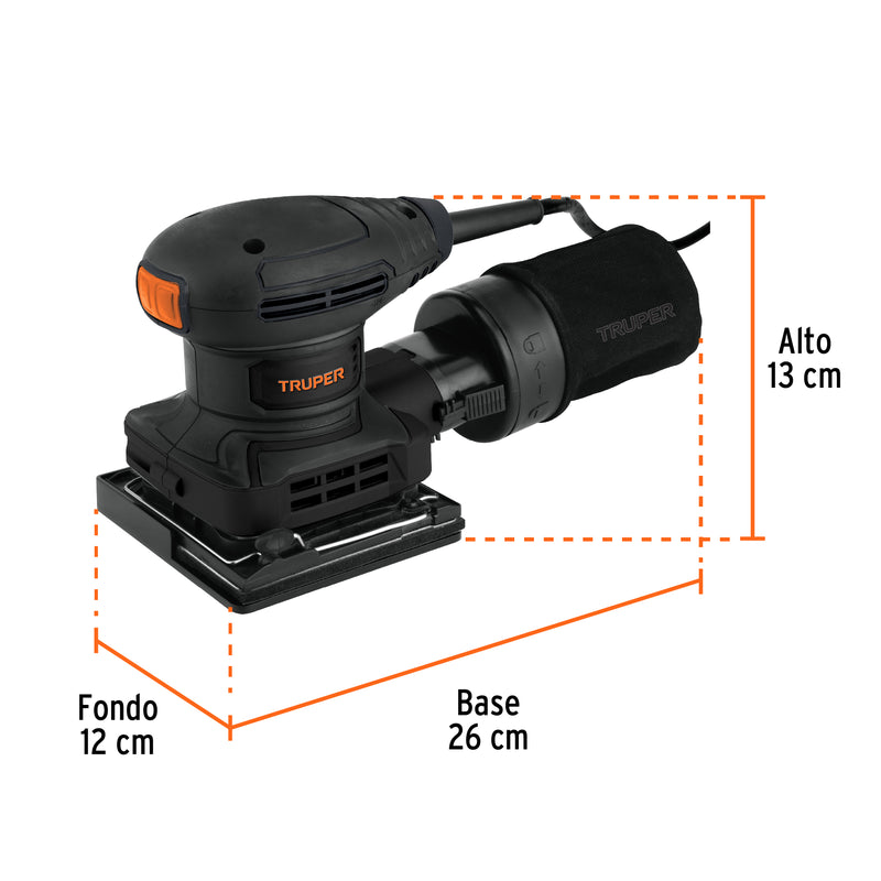 Lijadora Orbital 1/4 de Hoja 300 Watts TRUPER INDUSTRIAL