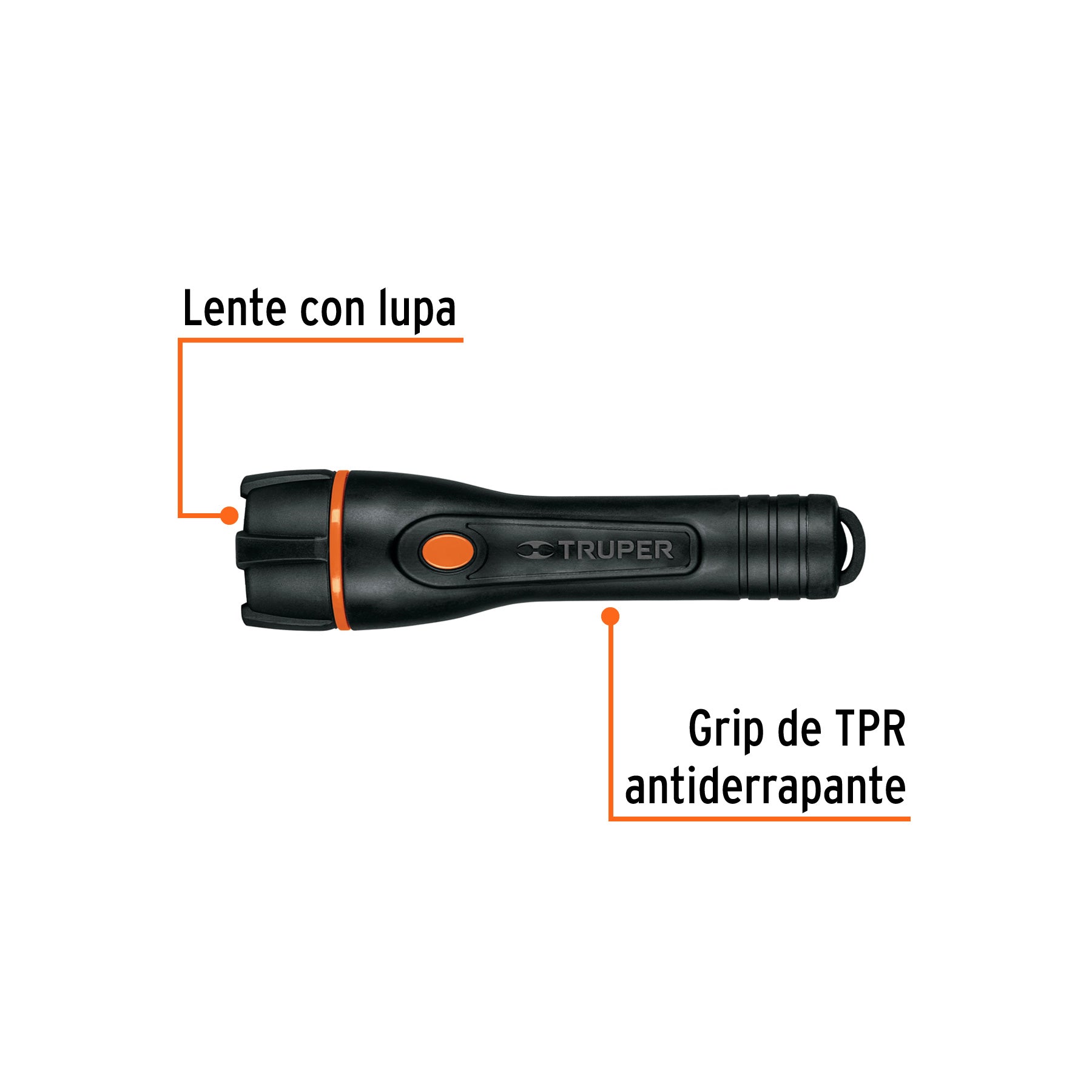Linterna de Pilas 2AA Plastica 1 LED 80 lm Truper