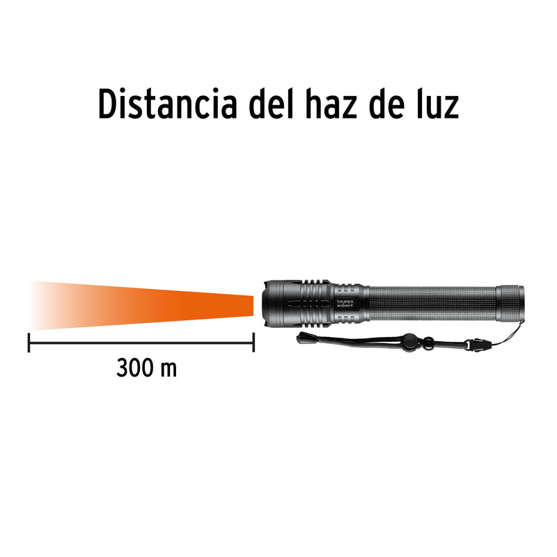 Linterna LED Recargable de Aluminio 2,000 lm TRUPER EXPERT