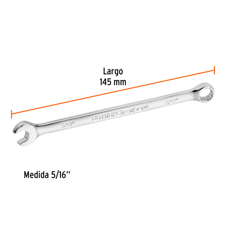 Llave Combinada Extralarga Estandar Truper Expert 5/16"