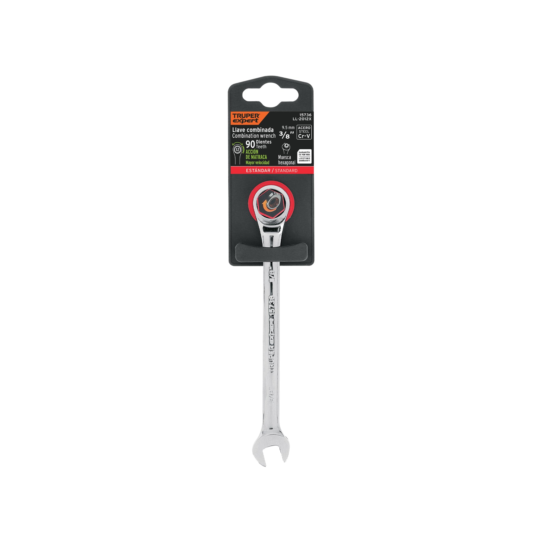 Llave Combinada con Matraca Estandar Truper Expert 3/8”
