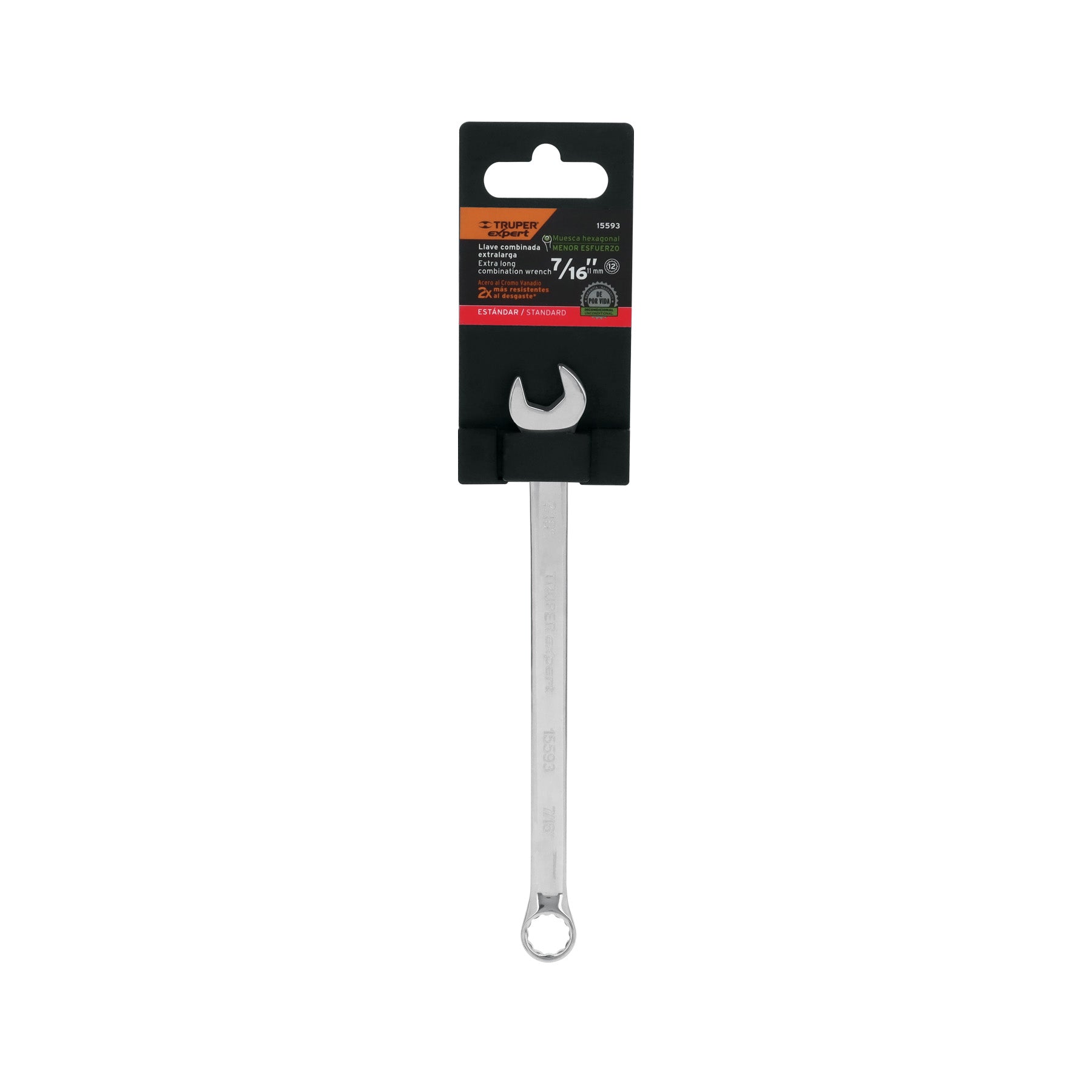 Llave Combinada Extralarga Estandar Truper Expert 7/16"